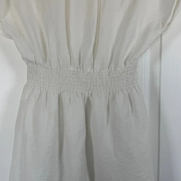Sandro White Sigrid Twist Front Mini Shirt Dress Size 34 FR US 2 - Picture 6 of 9